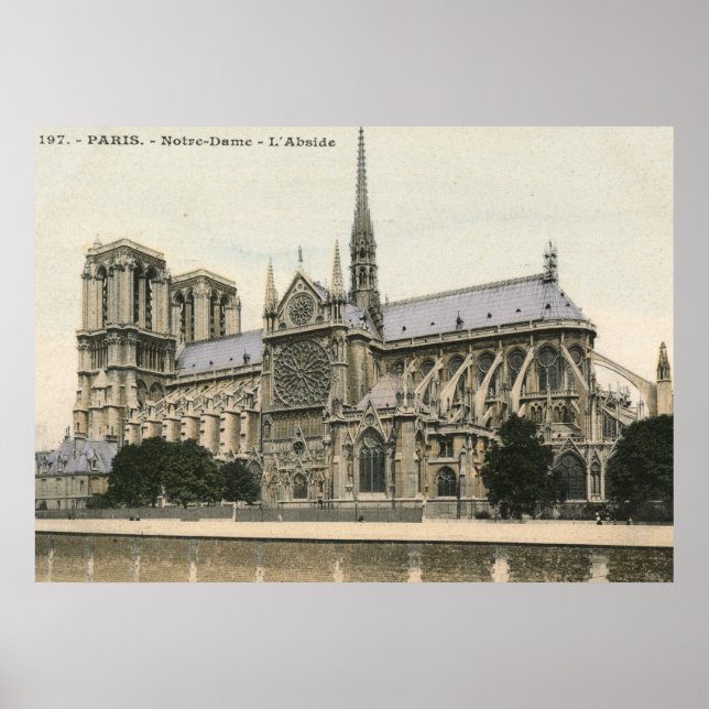 Notre Dame, Paris Vintage Poster (Vorne)