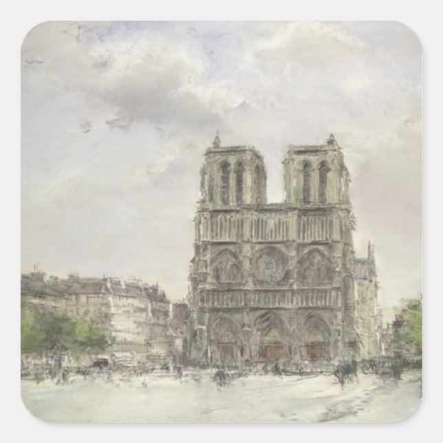 Notre Dame Quadratischer Aufkleber (Vorderseite)