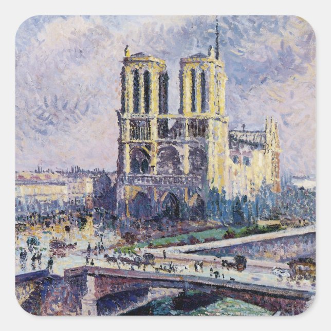Notre Dame Quadratischer Aufkleber (Vorderseite)