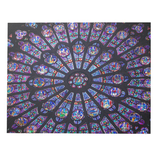 Notre Dame Rose Window Notepad Notizblock (Vorderseite)