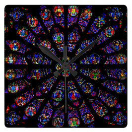 Notre Dame South Rose Window Quadratische Wanduhr