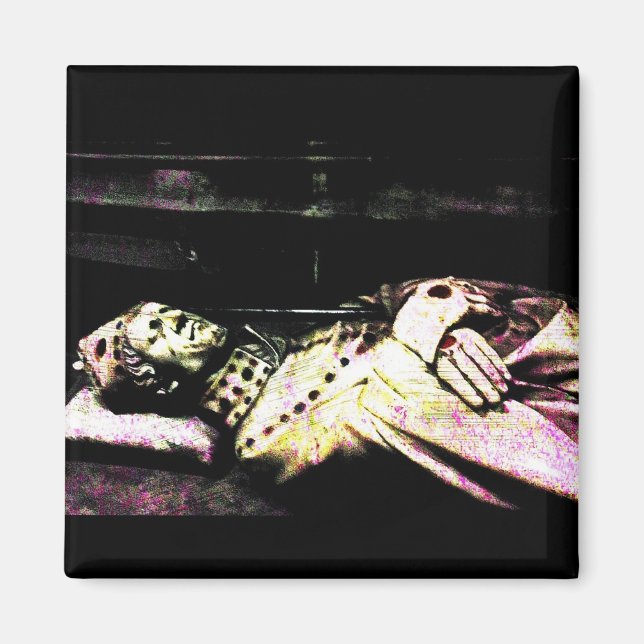 Notre Dame Statue Grunge Magnet (Vorne)