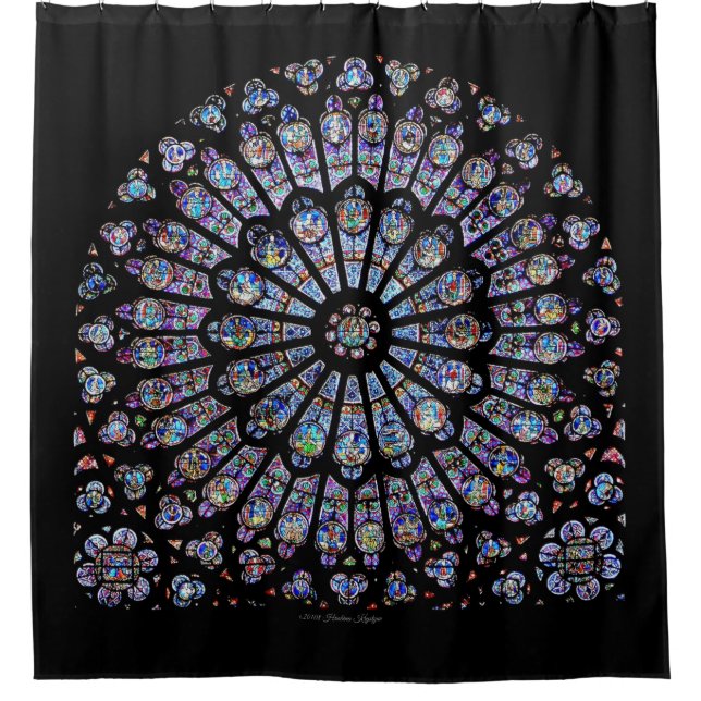 NOTRE- DAMEkathedralen-ROSEN-FENSTER Duschvorhang (Vorderseite)