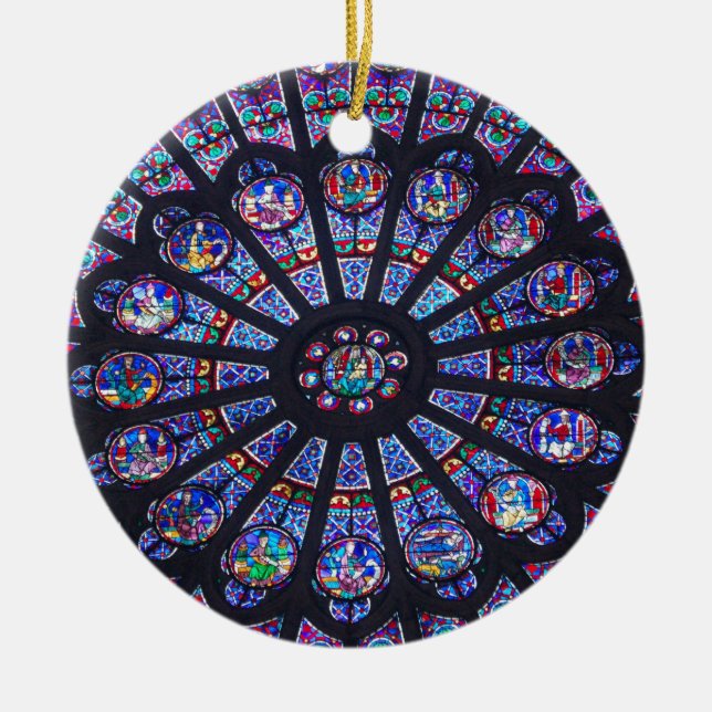 Notre- DameRosen-Fenster-Verzierung Keramik Ornament (Vorne)