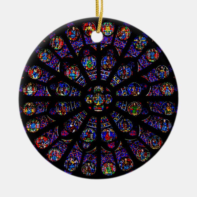 Notre DamesüdRosen-Fenster Keramik Ornament (Vorne)