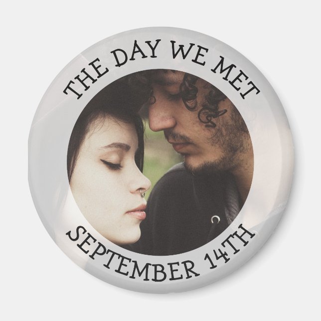 Notre date de mariage Magnet de rappel personnalis (Devant)