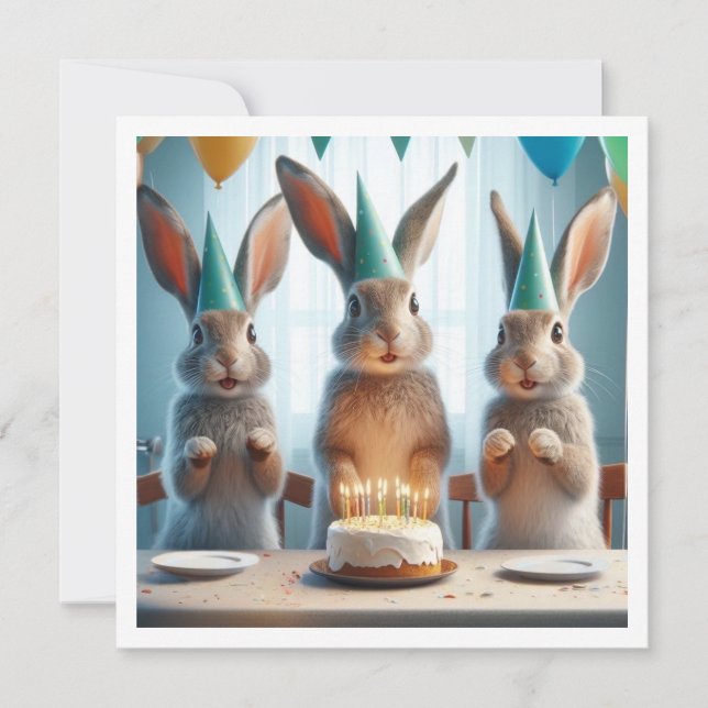Notre drôle de lapin, invitation d'anniversaire de (Devant)