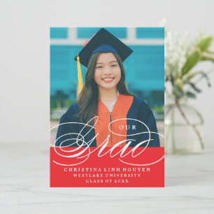 NOTRE ÉLÉGANT SCRIPT GRAD CARTES D'INVITATION À