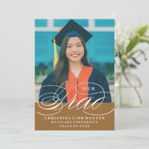 NOTRE ÉLÉGANT SCRIPT GRAD CARTES D'INVITATION À