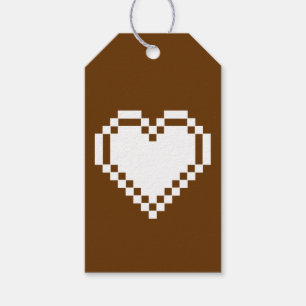 Notre étiquette de cadeau 'Cœurs 8 bits au chocola