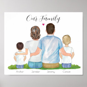 Notre famille Impression personnalisée, Poster de 