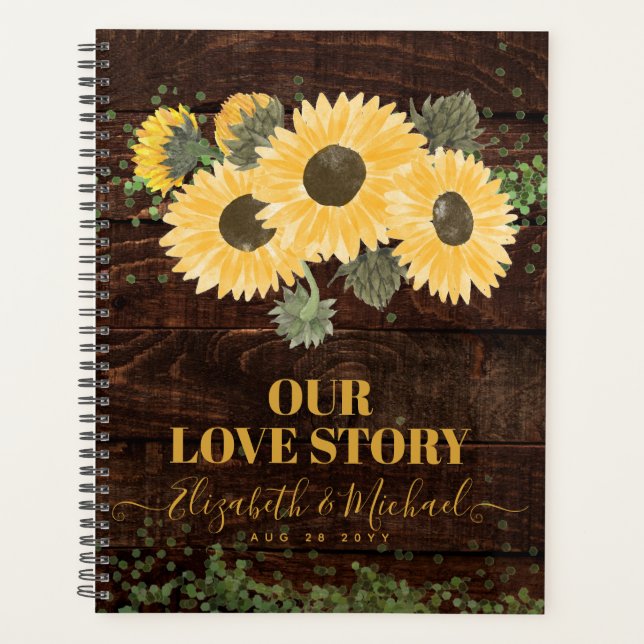 Notre histoire d'amour Mariage de tournesols rusti (Devant)