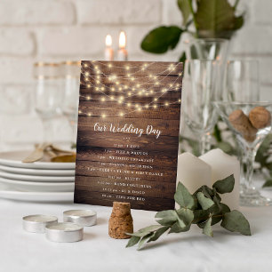 Notre Jour de Mariage Programme avec Bois et Gui