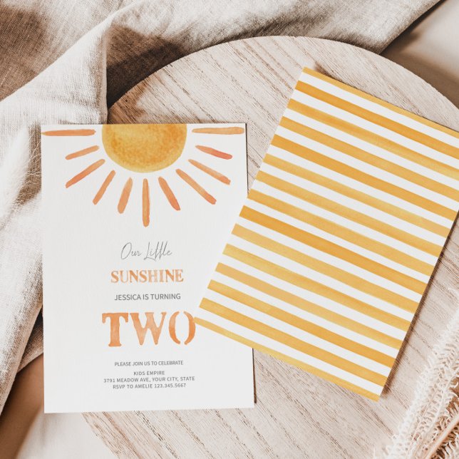 Notre Little Sunshine Invitation du 2e anniversair (Créateur téléchargé)