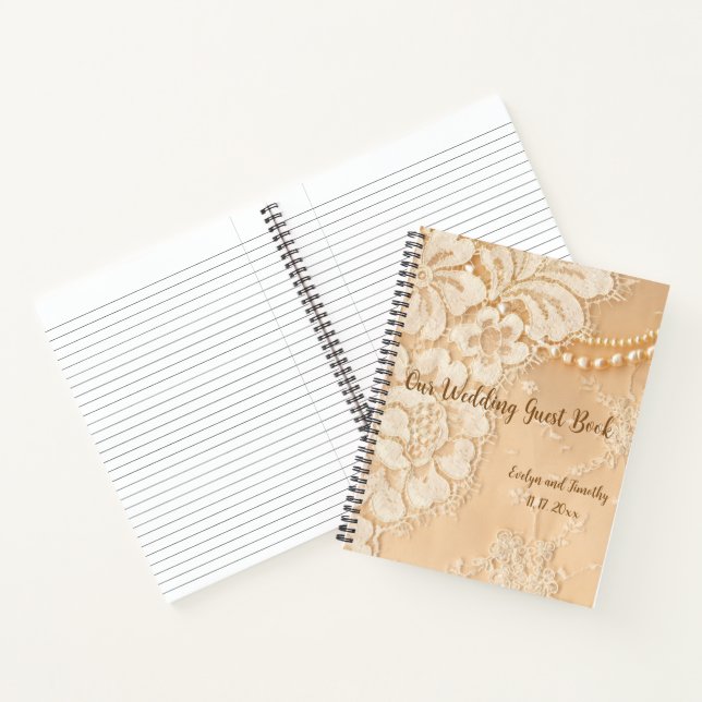 Notre livre d'hôtes Mariage dentelle et perles (Intérieur)