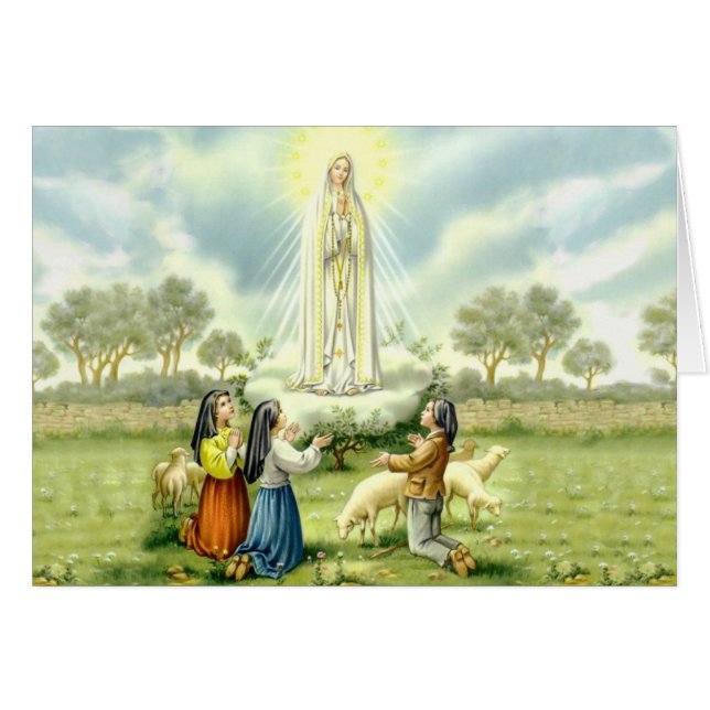 Notre Madame de Fatima avec trois enfants (Devant horizontal)