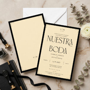 Notre Mariage Art Déco Invitation de Mariage Éléga