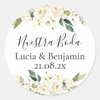 Notre mariage Autocollant rond classique