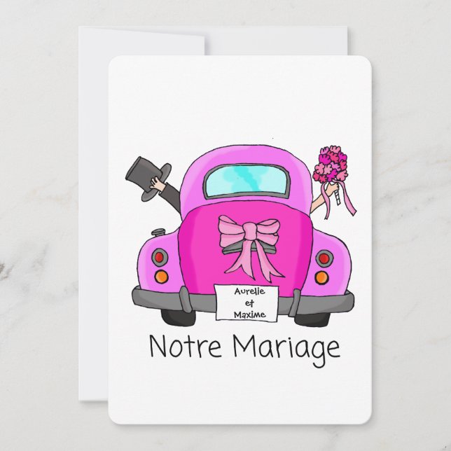Notre Mariage - französische Hochzeitseinladung Einladung (Vorderseite)