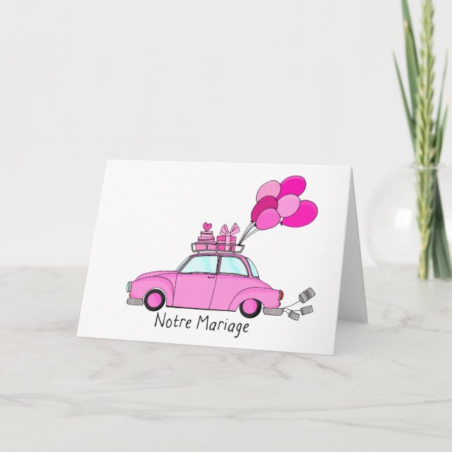 Notre Mariage - französische Hochzeitseinladung Einladung (Vorderseite)