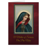 Notre mère douleureuse w/prayer de offre de masse