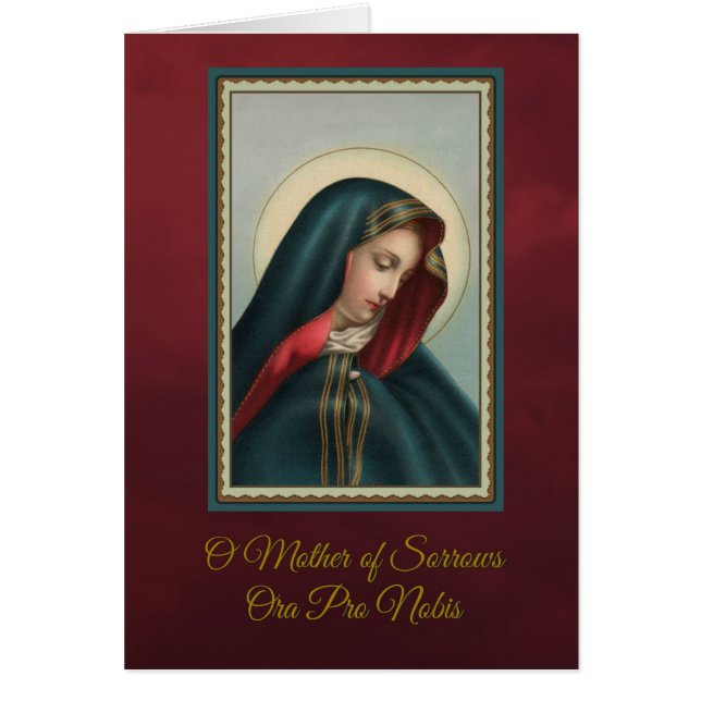 Notre mère douleureuse w/prayer de offre de masse (Devant)