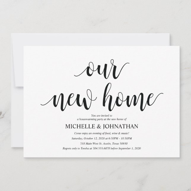 Notre nouvelle maison, Cartes d'invitation pour la (Devant)