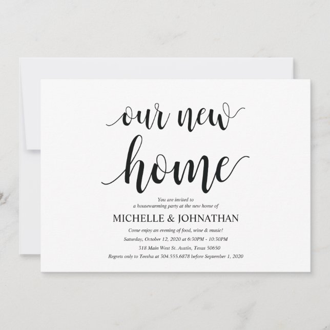 Notre nouvelle maison, Cartes d'invitation pour la (Devant)