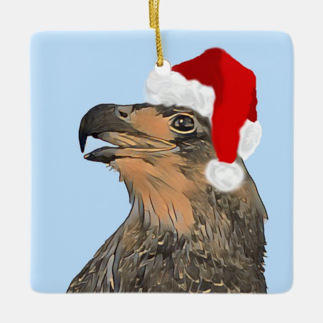 Notre ornement d'aigle de Noël E9 ton clair (Devant)