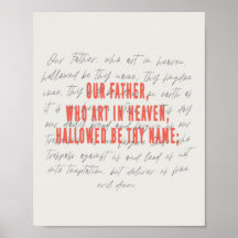 Notre Père, Affiche de prière du Seigneur