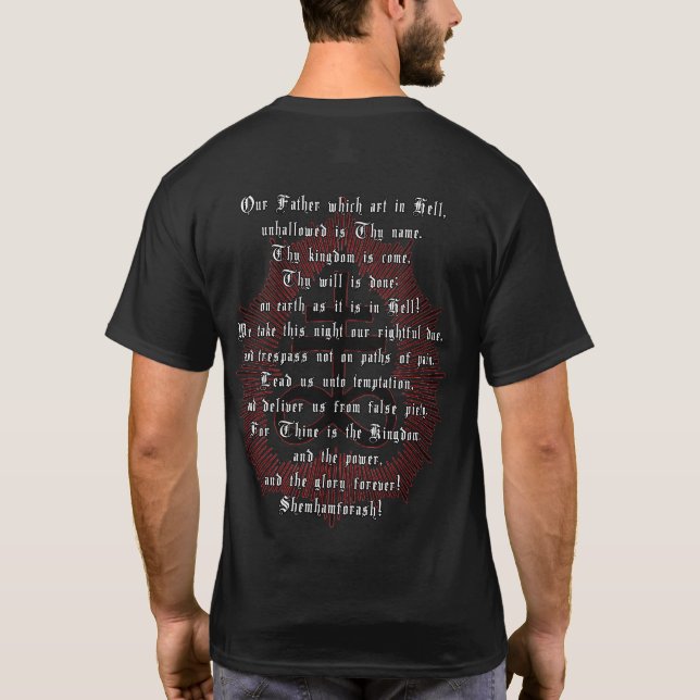 Notre Père en T-shirt de prière en enfer (Dos)