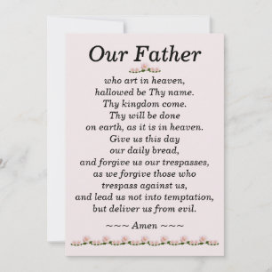 Notre Père Prière Matthieu 6:9-13 Carte