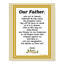 Notre Père Prière Matthieu 6:9-13 Poster