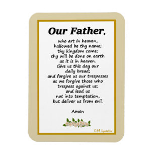 Notre Père Prière Matthieu 6:9 Magnet flexible