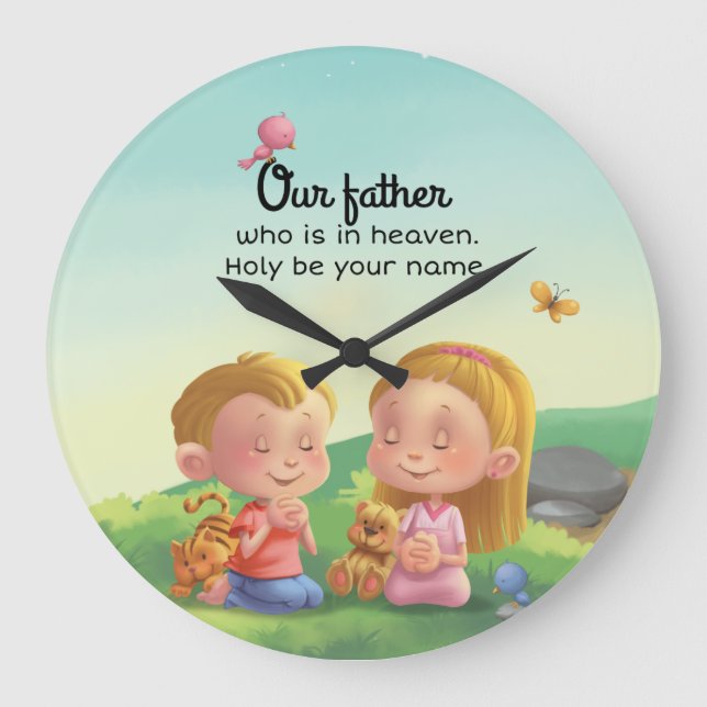 Notre Père / Seigneur prière enfants horloge de la (Recto)