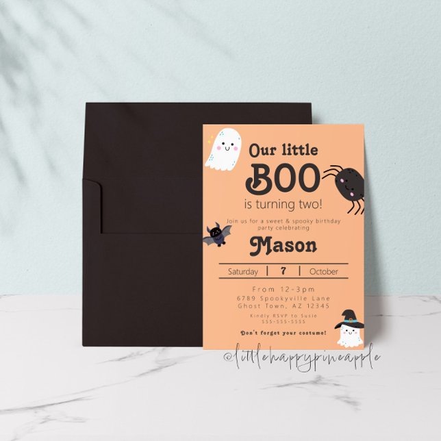 Notre Petit Boo Fait Deux Invitations Anniversaire (Créateur téléchargé)