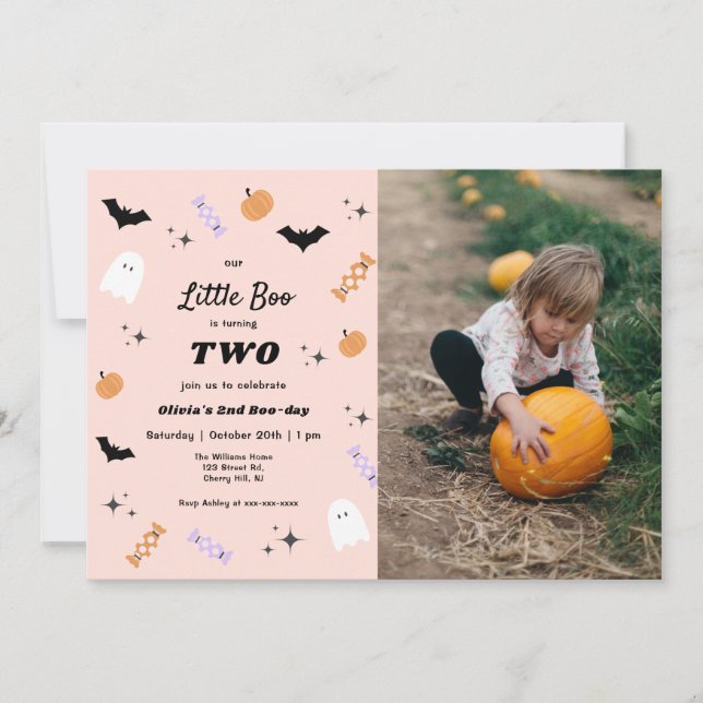 Notre Petit Boo Halloween Invitation Anniversaire (Devant)