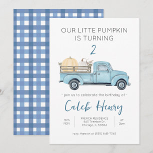 Notre petit Citrouille/Camion bleu Invitation d'an