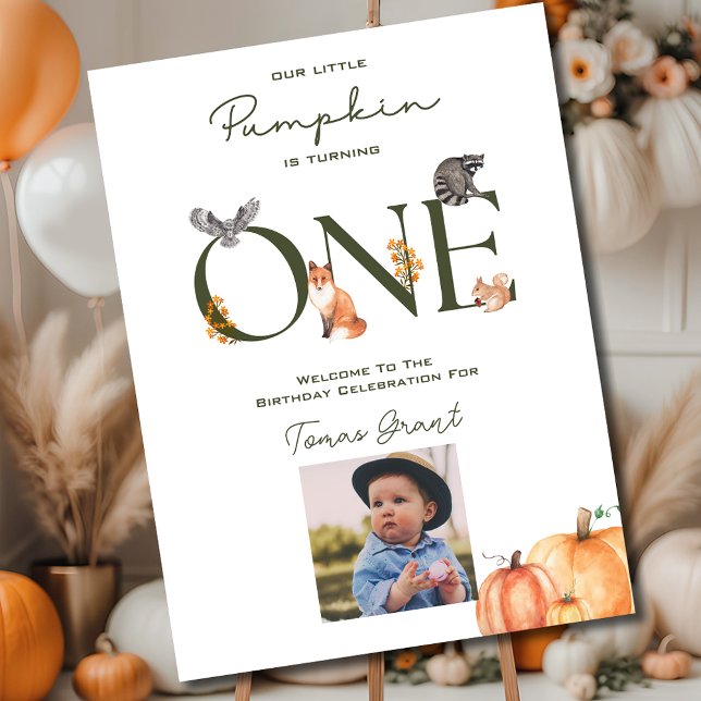 Notre petit Citrouille Poster d'accueil pour le pr (Our Little Pumpkin First Birthday Welcome Poster
)