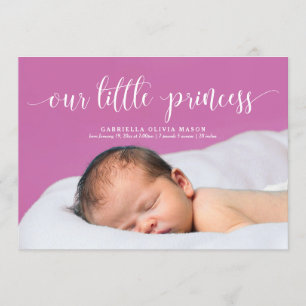 Notre petit Faire-part de naissance de script Prin