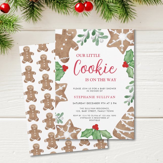 Notre petit gâteau Baby shower de Noël Invitation (Créateur téléchargé)