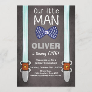 Notre Petit Homme Invitation Anniversaire Bow Crav