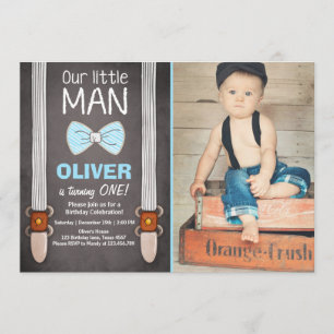 Notre Petit Homme Invitation Anniversaire Bow Crav