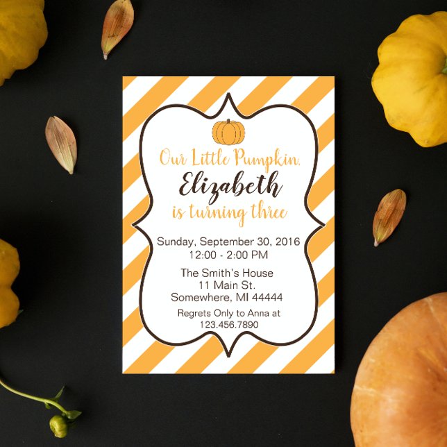Notre petit Invitation Citrouille d'anniversaire (Créateur téléchargé)