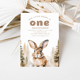 Notre Petit Lapin Est Un 1Er Invitation Anniversai