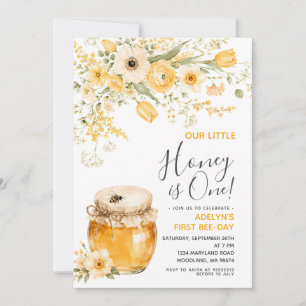 Notre petit miel a un an Invitation d'anniversaire