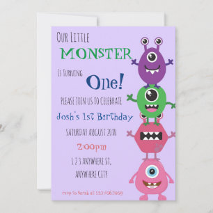Notre petit monstre devient un Invitation d'annive