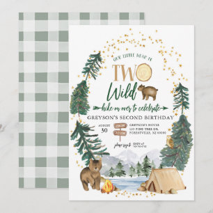 Notre petit ours est deux Invitation d'anniversair