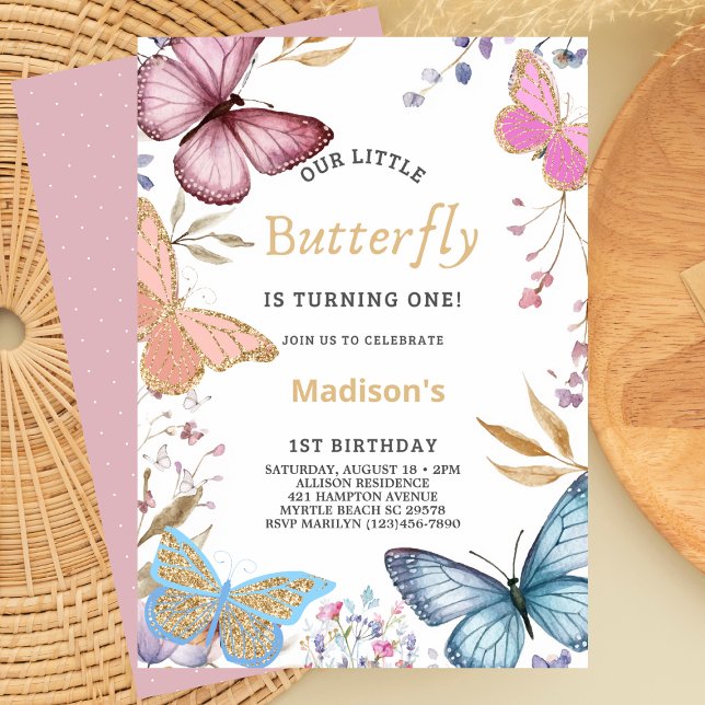 Notre Petit Papillon Invitation d'anniversaire (Créateur téléchargé)