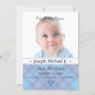 Notre Petit Prince Baby Boy Faire-part de naissanc